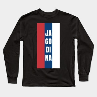 Jagodina City in Serbian Flag Colors Vertical Long Sleeve T-Shirt